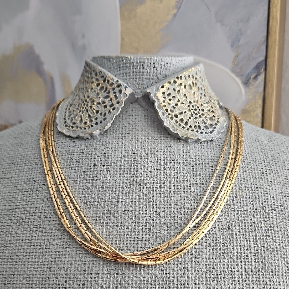 Elegant Gold Plated Layered Necklace